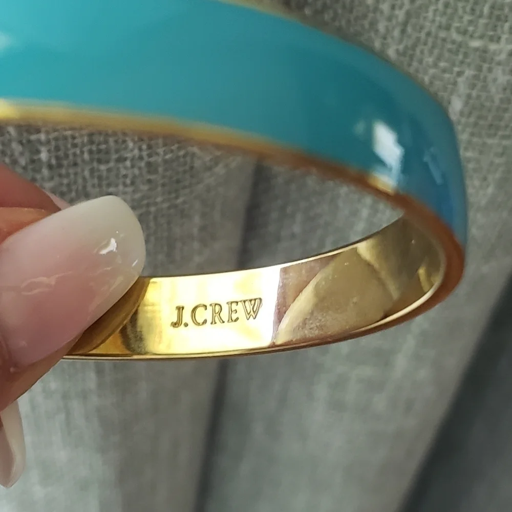 J Crew bangle bracelets. Tiffany blue color/gold